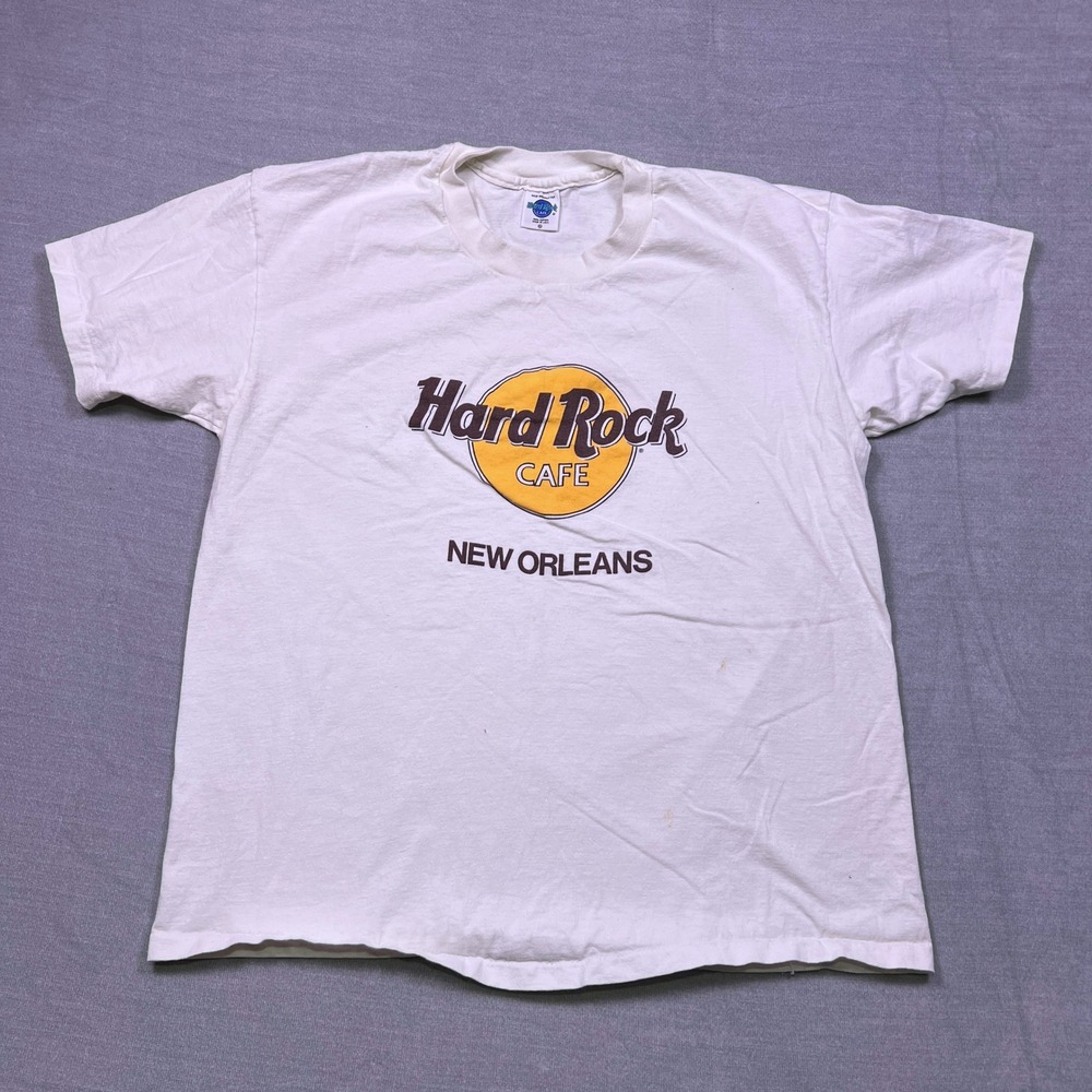 VTG‎ Hard Rock Cafe New Orleans T Shirt XL White Cotton Made in USA Graphic Tee
